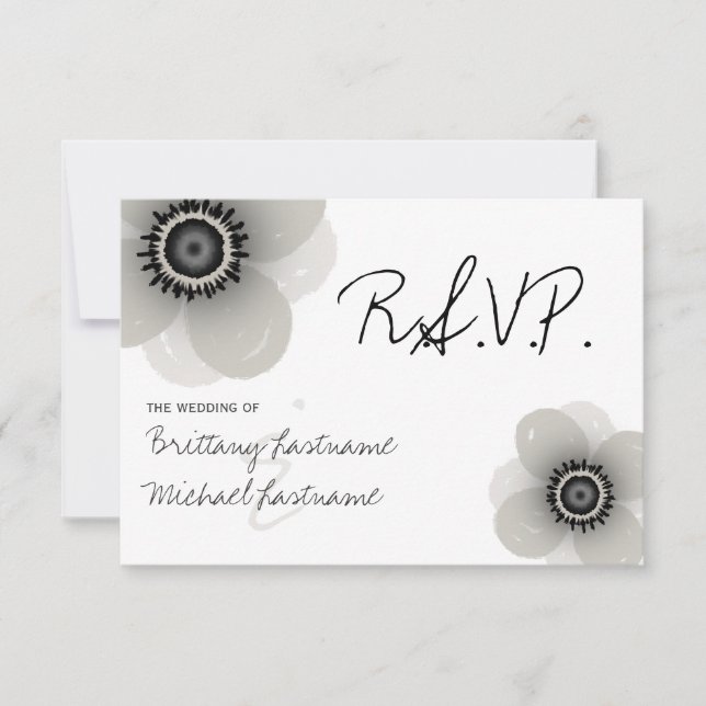 French Anemone Wedding RSVP (Front)