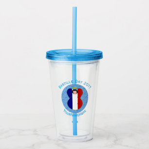 French Angel Bastille Day Personalised Acrylic Tumbler