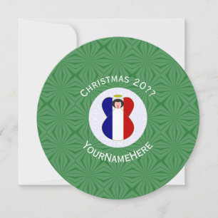 French Angel Christmas Flag Personalised Invitation