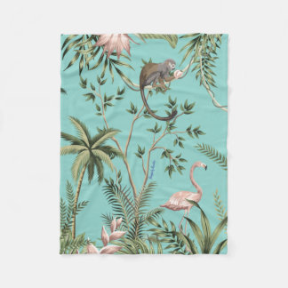 French Animal Print Toile Fleece Blanket