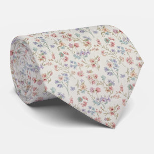 French Antique Floral Pattern Tie