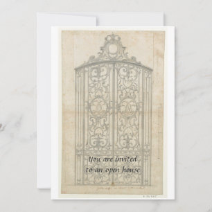 French Architectural Drawing Invitation