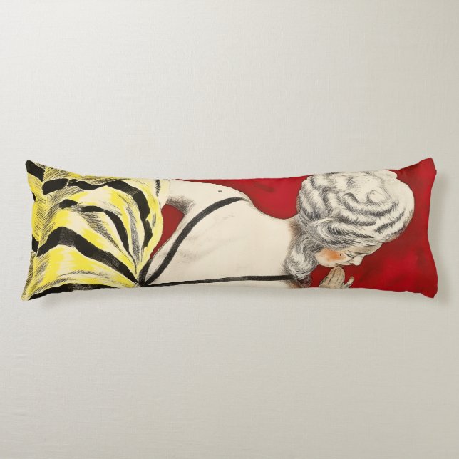 French art nouveau beauty Creme de Luzy advertisem Body Cushion (Front)