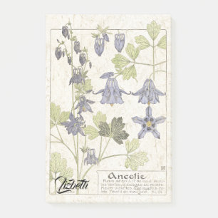 French Art Nouveau Botanical Flower Post It Notes
