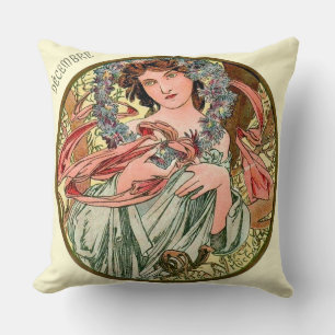 French Art Nouveau December Cushion