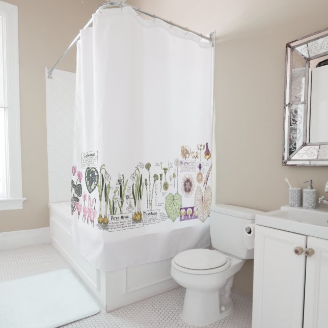 French Art Nouveau Vintage Flowers Shower Curtain (In Situ)