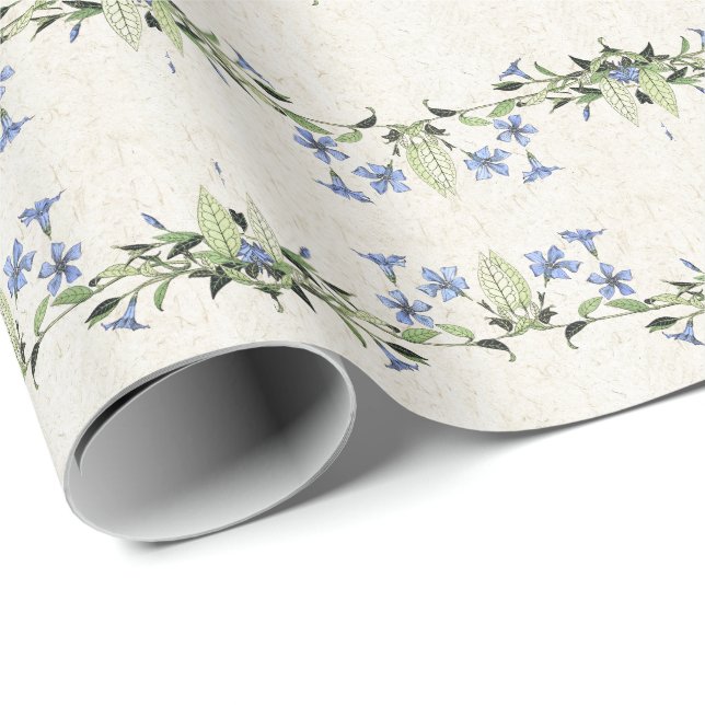 French Art Nouveau Vintage Flowers Wrapping Paper (Roll Corner)