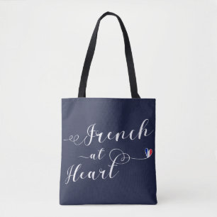 French At Heart Grocery Bag, France Tote Bag