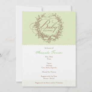 French Baby Shower Invitation - Green