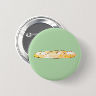 French baguette bread 6 cm round badge