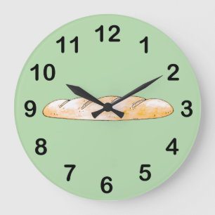 French baguette bread large clock