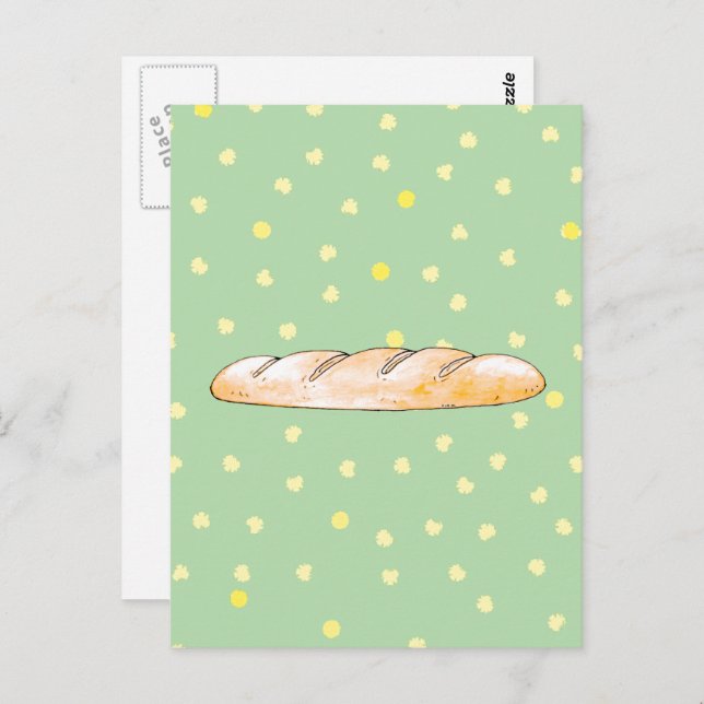 French baguette bread postcard (Front/Back)