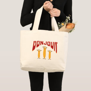 French baguette large tote bag