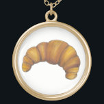 French Bakery Buttery Flaky Croissant Pastry Food Gold Plated Necklace<br><div class="desc">Design features an original marker illustration of a flaky,  buttery fresh-baked French croissant breakfast pastry. Great for your favourite foodie!

Don't see what you're looking for? Need help with customisation? Click "contact this designer" to have something created just for you!</div>