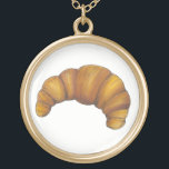 French Bakery Buttery Flaky Croissant Pastry Food Gold Plated Necklace<br><div class="desc">Design features an original marker illustration of a flaky,  buttery fresh-baked French croissant breakfast pastry. Great for your favourite foodie!

Don't see what you're looking for? Need help with customisation? Click "contact this designer" to have something created just for you!</div>