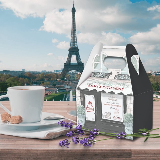 French Bakery Cafe Patisserie Black Favour Box (Creator Uploaded)