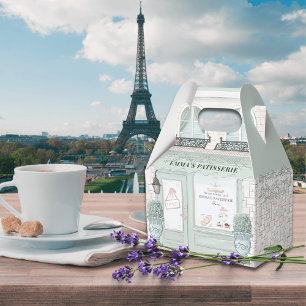 French Bakery Cafe Patisserie Green Favour Box