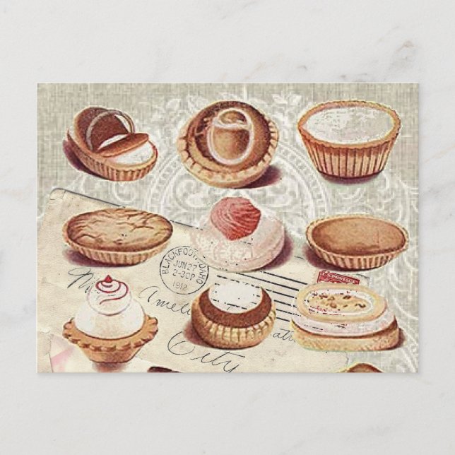 french bakery cupcake pastry desserts postcard (Front)