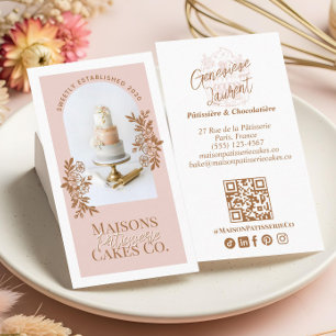 French Bakery Hand Drawn Cupcake Pastry Cake Photo Business Card