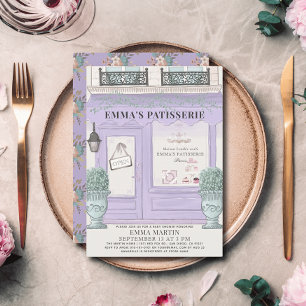 French Bakery Paris Lavender Baby Shower Invitation