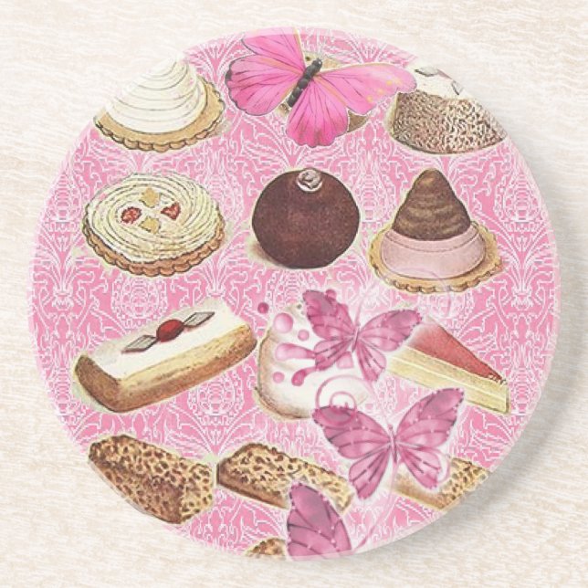 french bakery pastry cookies cake dessert coaster (Front)