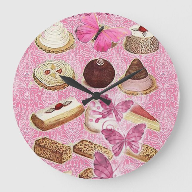 french bakery pastry cookies cake dessert large clock (Front)