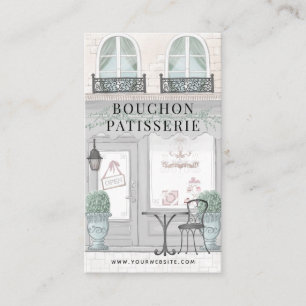 French Bakery Patisserie Cafe Grey Business Card