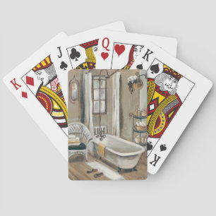 French Bathroom with Bathtub Playing Cards