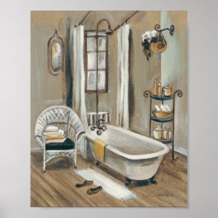 French Bathroom with Bathtub Poster
