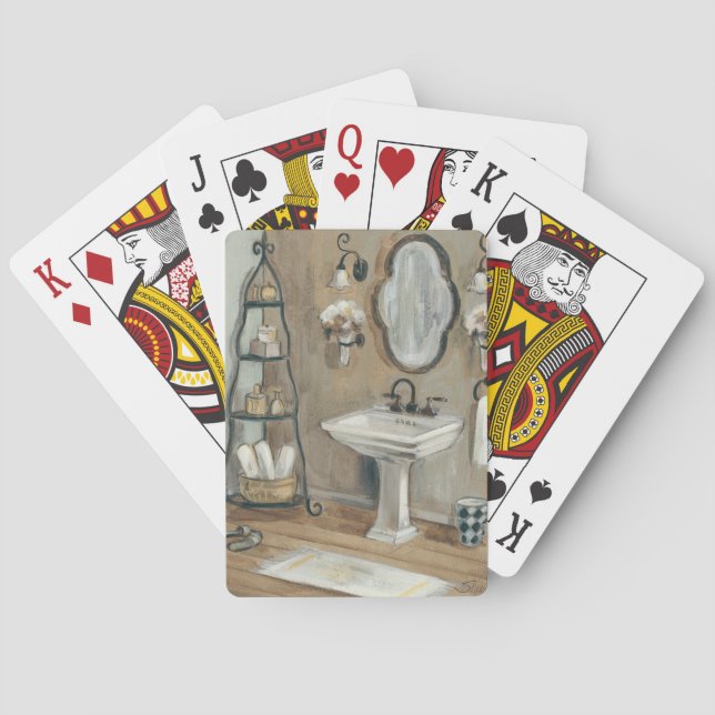 French Bathroom with Mirror and Sink Playing Cards (Back)