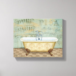 French Bathtub and the Leaning Tower of Pisa Canvas Print