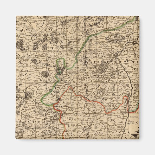 French battlefields and roads magnet (Front)