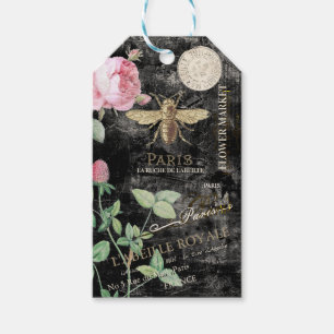 French Bee and Flower Market Personalised Gift Tag