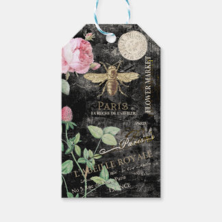 French Bee and Flower Market Personalised Gift Tag