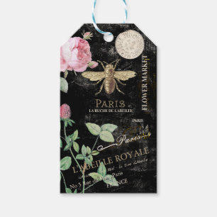 French Bee and Flower Market Personalized Gift Tag