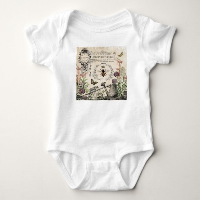 FRENCH BEE GARDEN BABY BODYSUIT (Front)