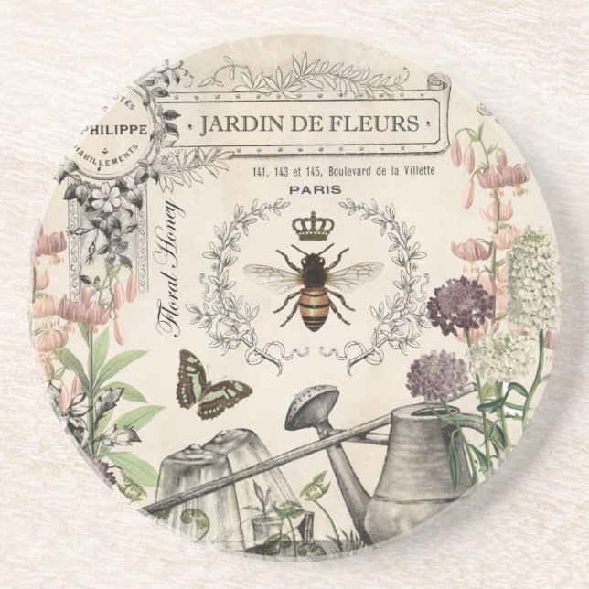 FRENCH BEE GARDEN COASTER (Front)