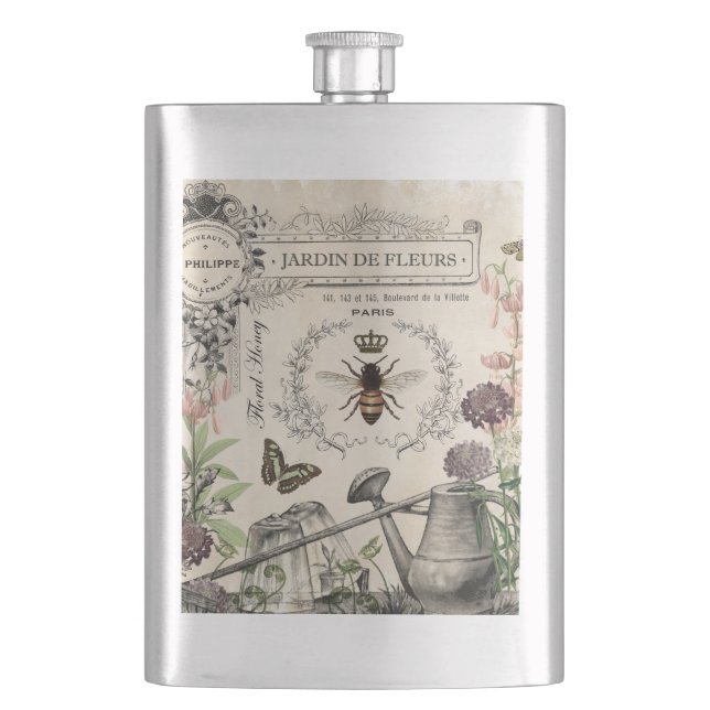 FRENCH BEE GARDEN HIP FLASK (Front)