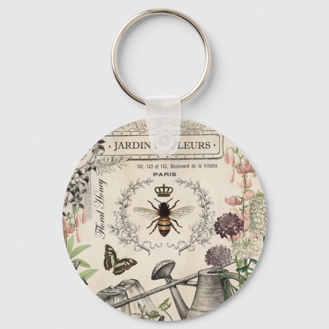 FRENCH BEE GARDEN KEY RING (Front)