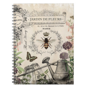 FRENCH BEE GARDEN SPIRAL NOTEBOOK