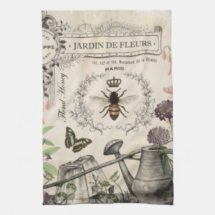 FRENCH BEE GARDEN TEA TOWEL