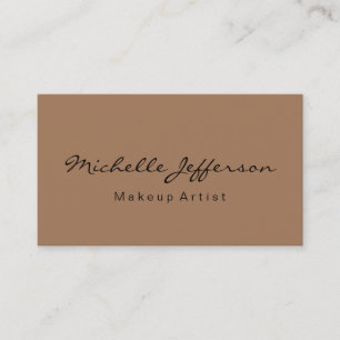 French Beige Makeup Artist Script Business Card