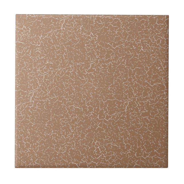 French Beige Tan Brown Crackle Glaze Solid Colour Tile (Front)