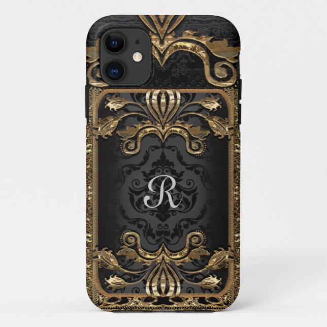 French Bella Elegant Boho Goth Chic Monogram Case-Mate iPhone Case (Back)