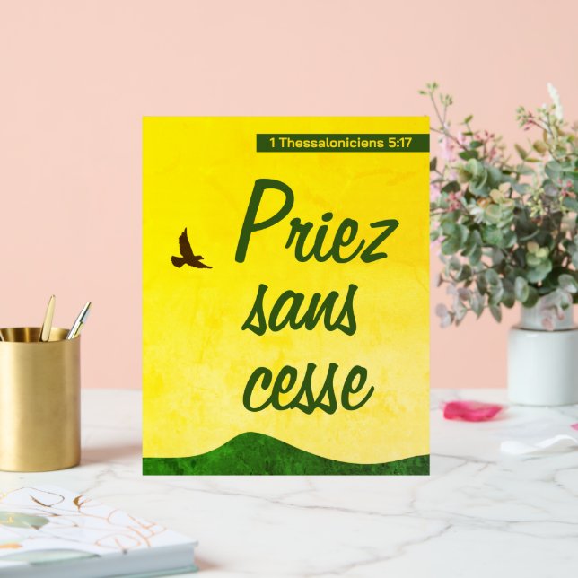 French Bible Verse | Motivation Chrétienne Acrylic Sign (Wedding)