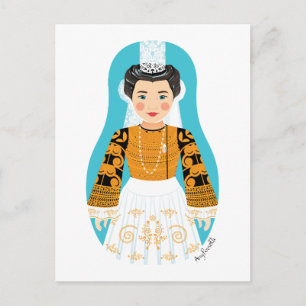 French, Bigoudène Matryoshka Postcard