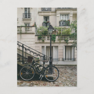 French Bike and Town Postcard