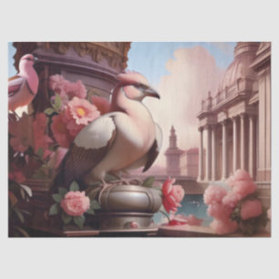 French Birds Pink Tissue Paper
