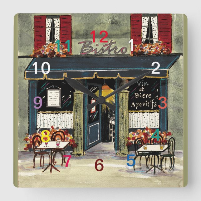 French Bistro Acrylic Wall Clock (Front)
