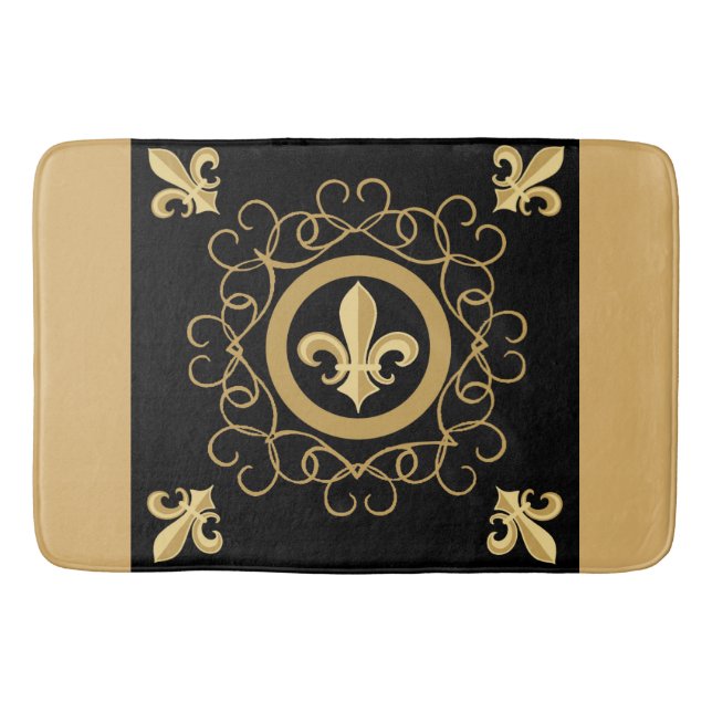 French Black Bath Mat (Front)